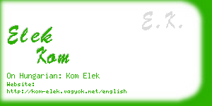 elek kom business card
